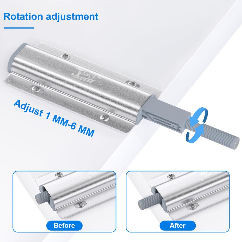 Jiayi Cabinets Latches Magnetic Push Catch Jiayi 10 Pack Push to Open Door Latch Heavy Duty Touch Latches Kitchen Door Push Release Latch for Drawer Closure Push Catch Press Out Cabinet Hardware - Image 3